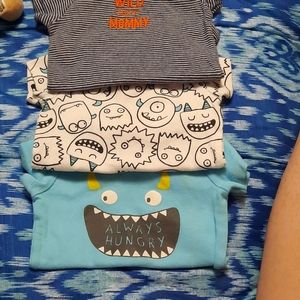 3 monster baby onesies